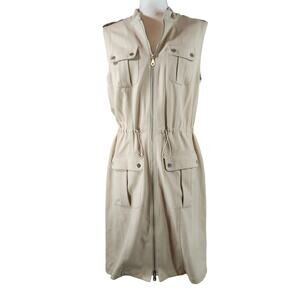 New Premise Cargo Dress Zip safari Casual Work Career  Preppy 12 Large NWT